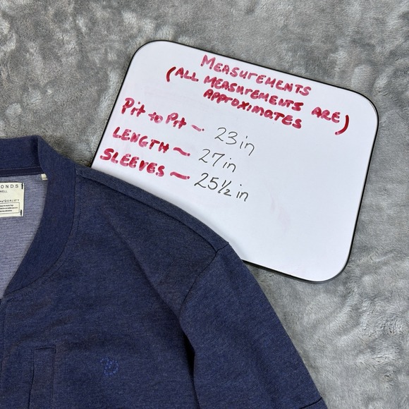 7Diamonds Blue Full Zip Bomber Jacket Men's Large Modern Knit Casual Streetwear - Picture 7 of 15